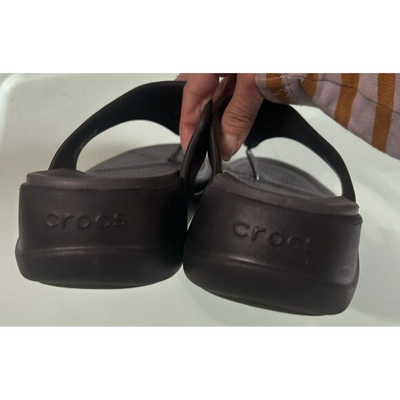 Crocs Boca Lite Ride Womens Size 8 Wedge Black Flip Flops Comfort Casual Sandals - Picture 6 of 11